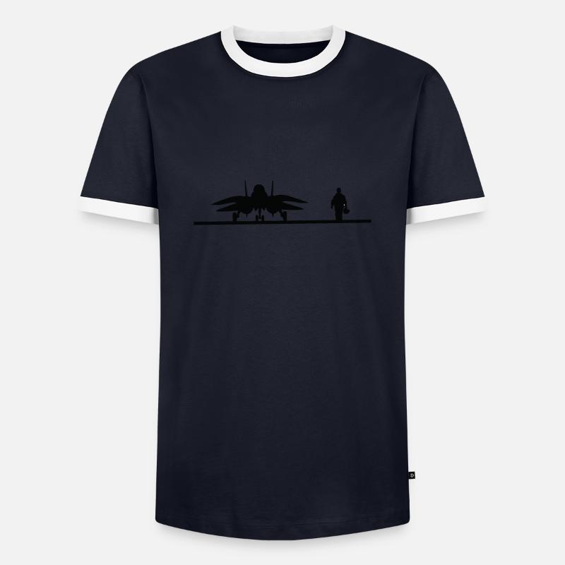 Heeresluftwaffe - Männer Kontrast-T-Shirt - Navy/Weiß 