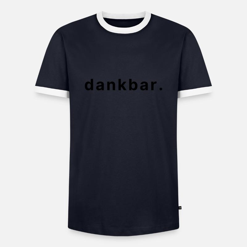 dankbar. - Männer Kontrast-T-Shirt - Navy/Weiß 