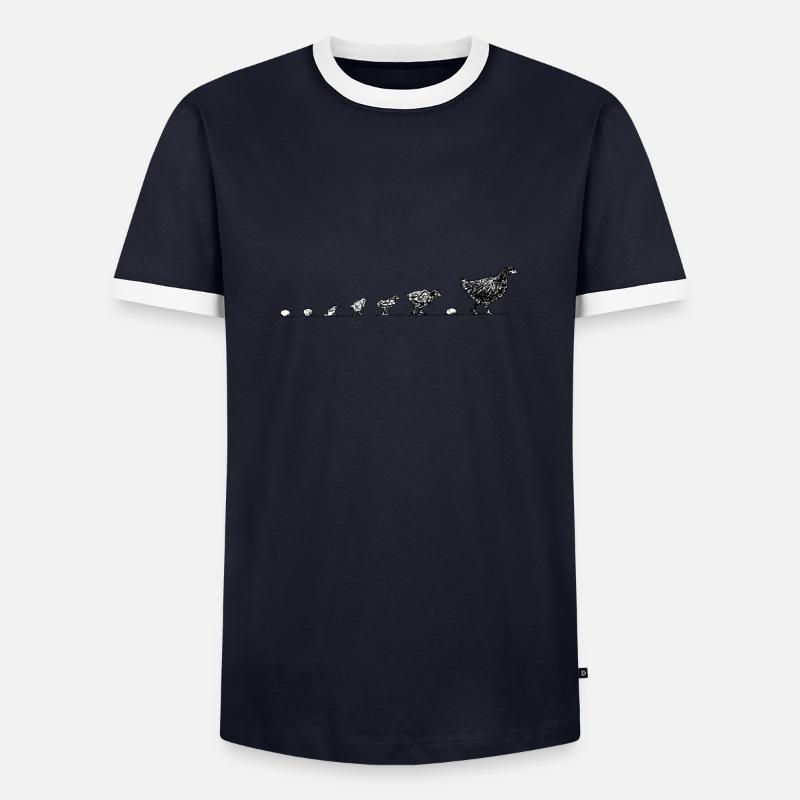 Entwicklung eines Huhns - Männer Kontrast-T-Shirt - Navy/Weiß 