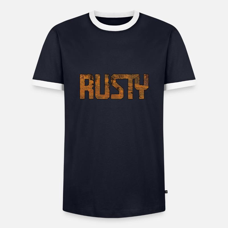 rusty - Männer Kontrast-T-Shirt - Navy/Weiß 