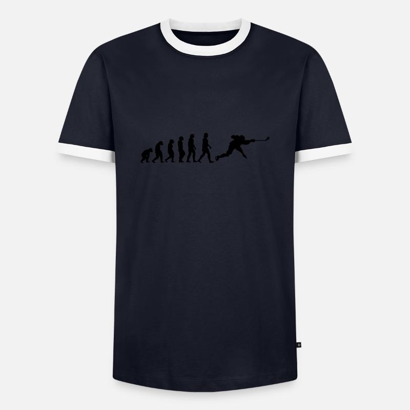 evolution hockey - Men's Ringer Shirt - navy/white 