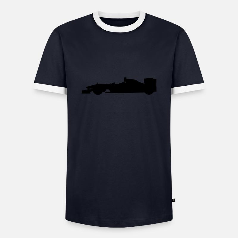 F1 - Men's Ringer Shirt - navy/white 
