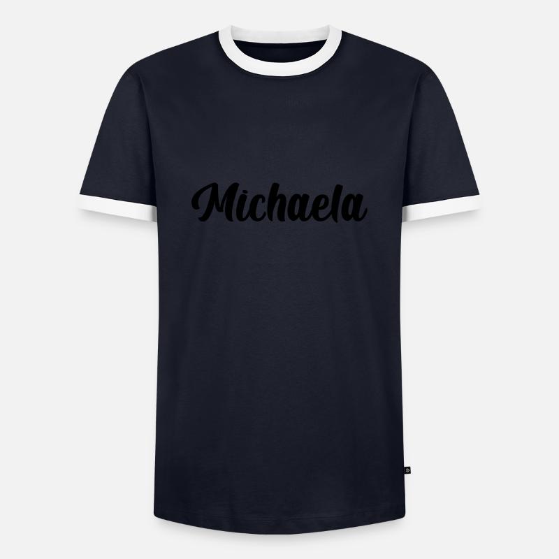 Michaela - Männer Kontrast-T-Shirt - Navy/Weiß 