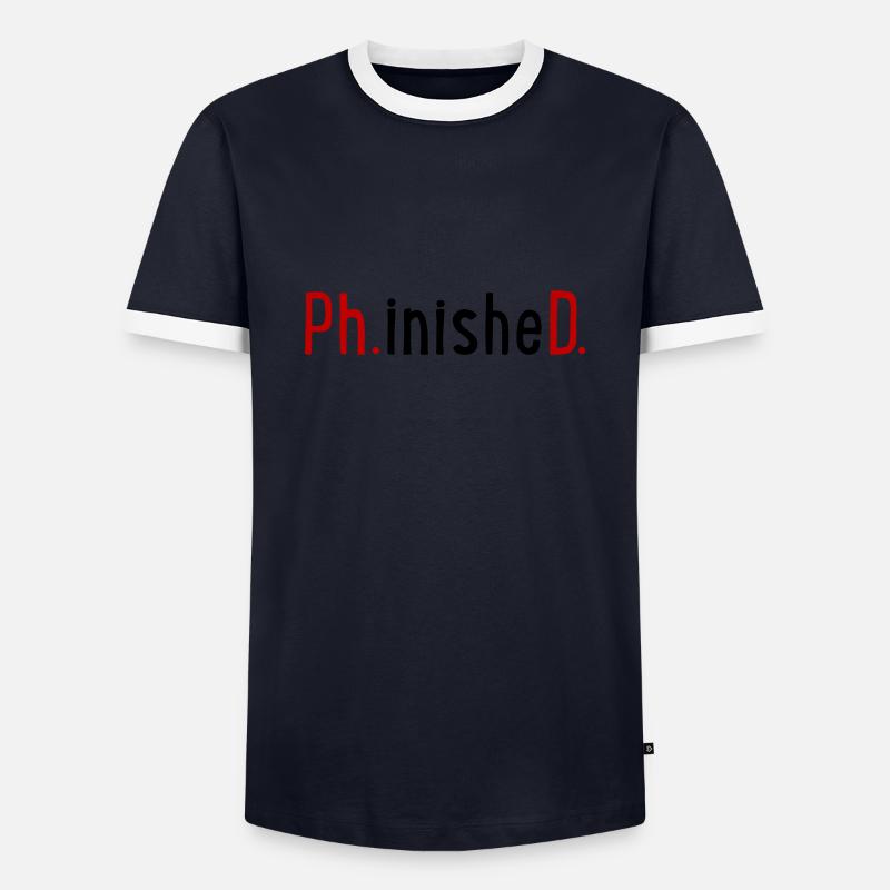 Ph.D. - Men's Ringer Shirt - navy/white 