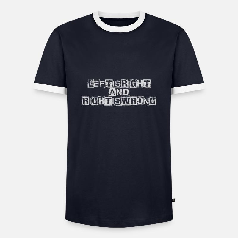 Left is right - Men's Ringer Shirt - navy/white 