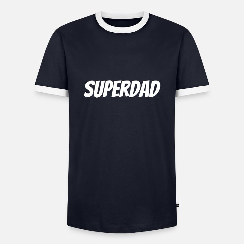 Superdad - Männer Kontrast-T-Shirt - Navy/Weiß 