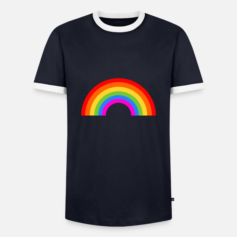 rainbow - Men's Ringer Shirt - navy/white 