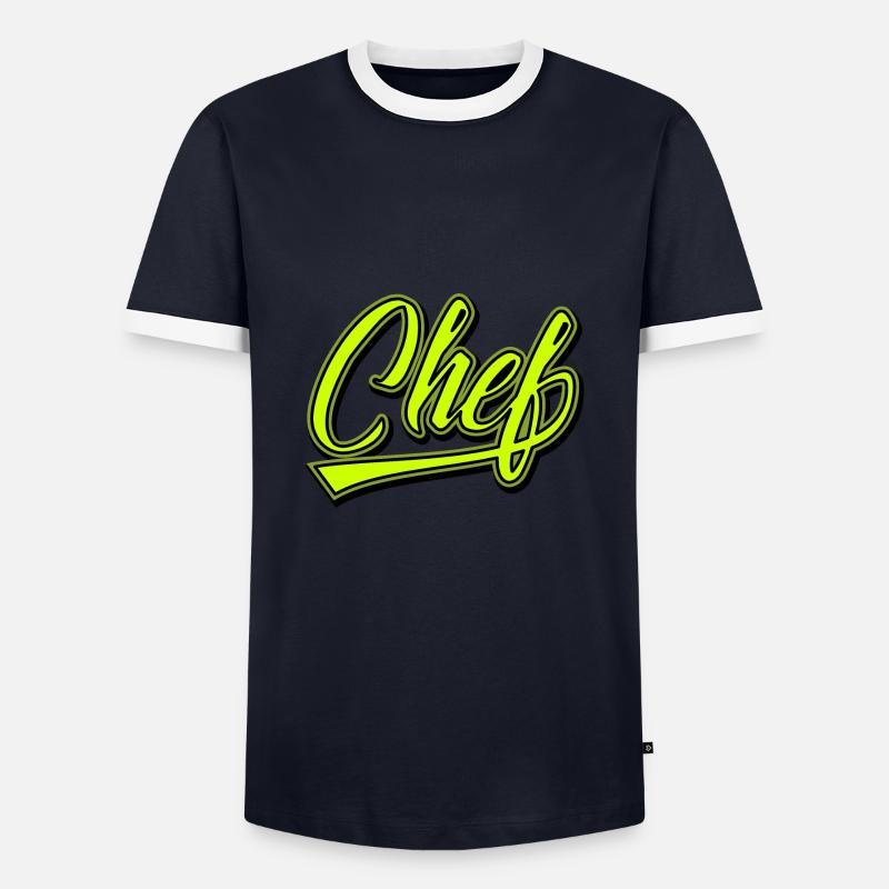 Chef Geschenkidee - Männer Kontrast-T-Shirt - Navy/Weiß 