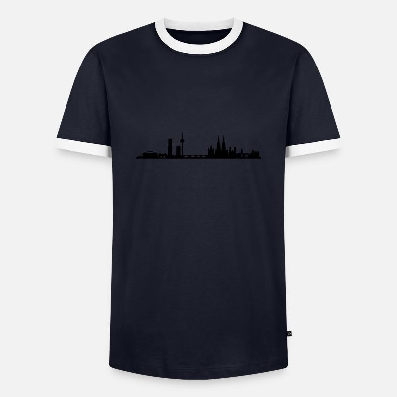 Skyline Cologne - Men's Ringer Shirt - navy/white