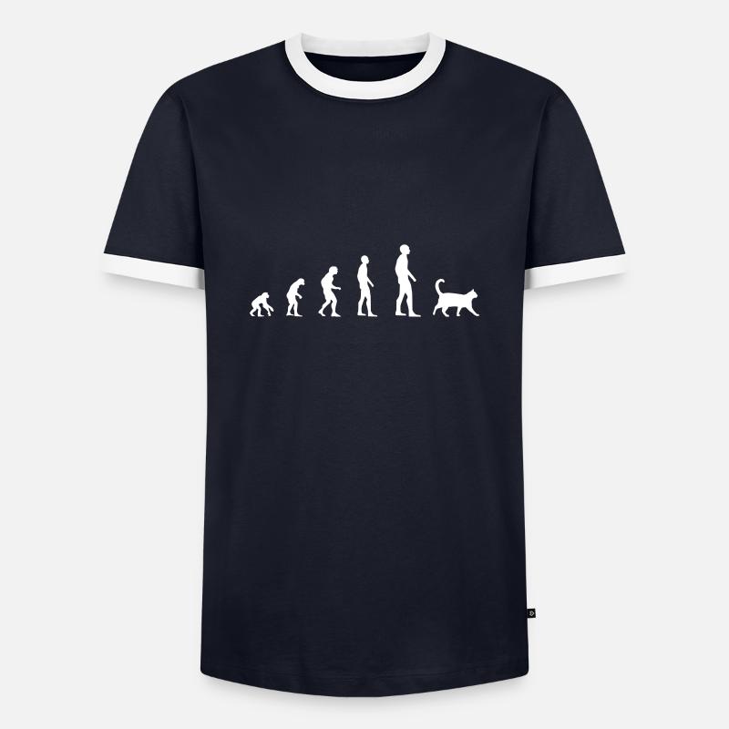 Cat - Evolution - Men's Ringer Shirt - navy/white