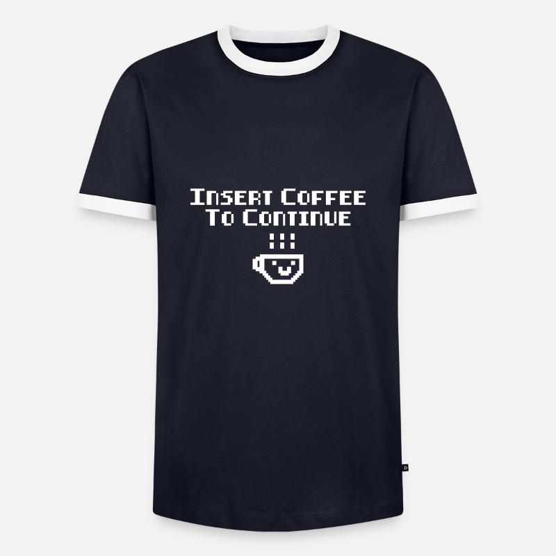 Kaffee Insert Coffee To Continue - Männer Kontrast-T-Shirt - Navy/Weiß 
