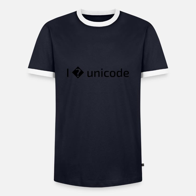 Ich liebe Unicode - Männer Kontrast-T-Shirt - Navy/Weiß 