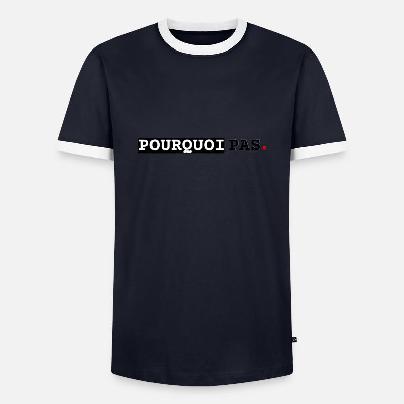 Why not, line - Men's Ringer Shirt - navy/white 