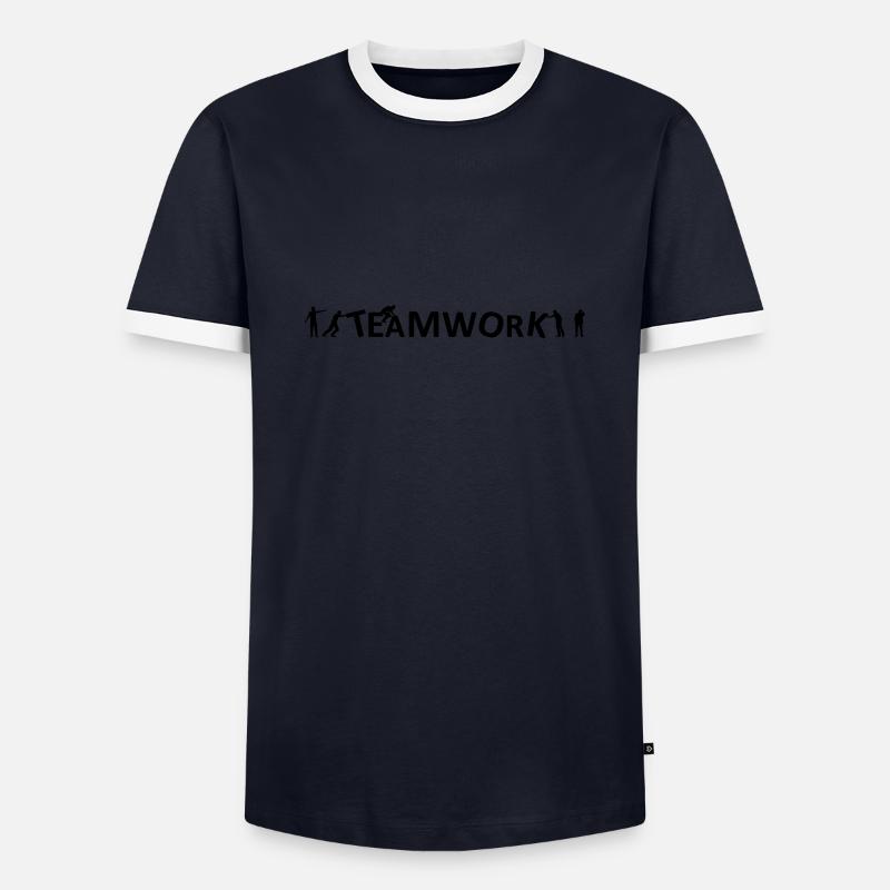 Menschen - Teamwork - Männer Kontrast-T-Shirt - Navy/Weiß 