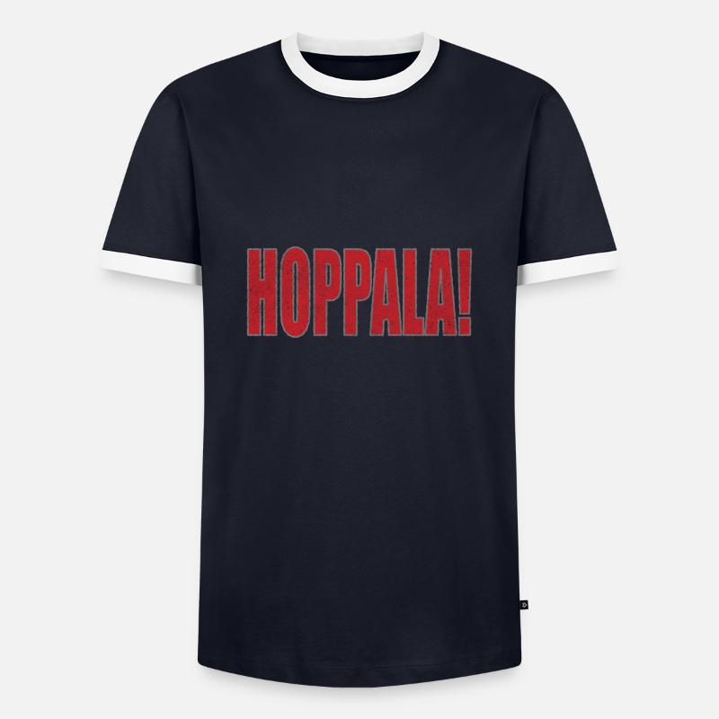 Hoppala - uups! - Männer Kontrast-T-Shirt - Navy/Weiß 