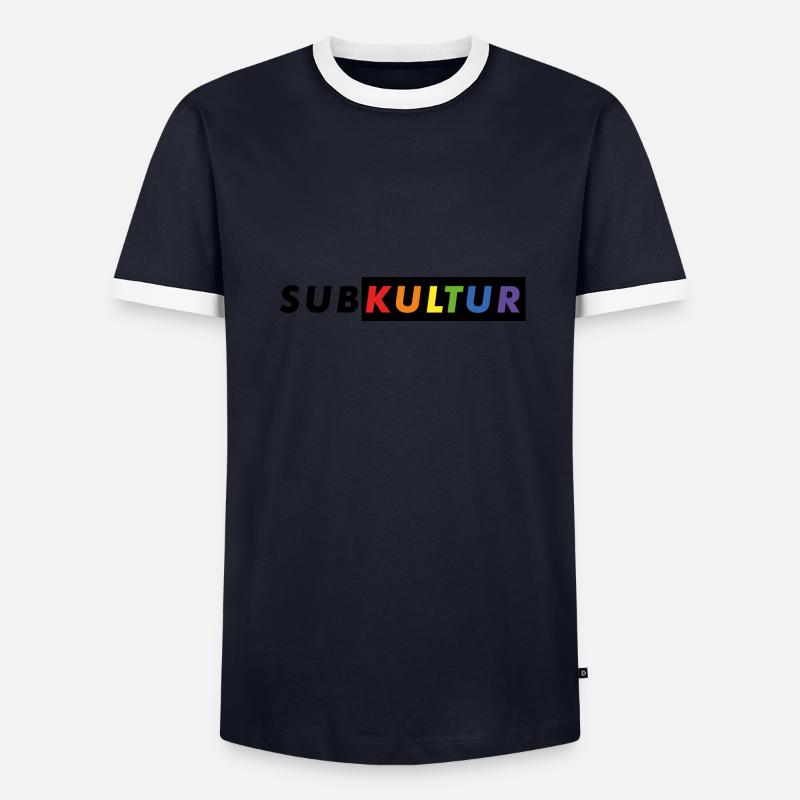 Subkultur Logo CSD#2 - Männer Kontrast-T-Shirt - Navy/Weiß