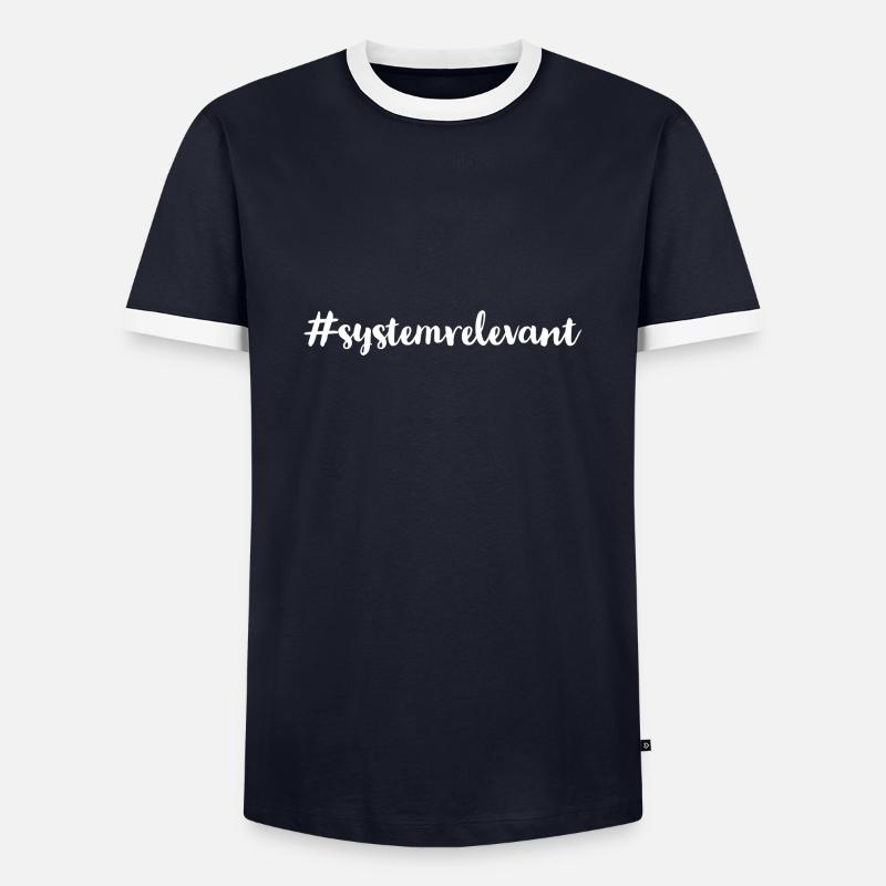 ich bin Systemrelevant - Männer Kontrast-T-Shirt - Navy/Weiß 
