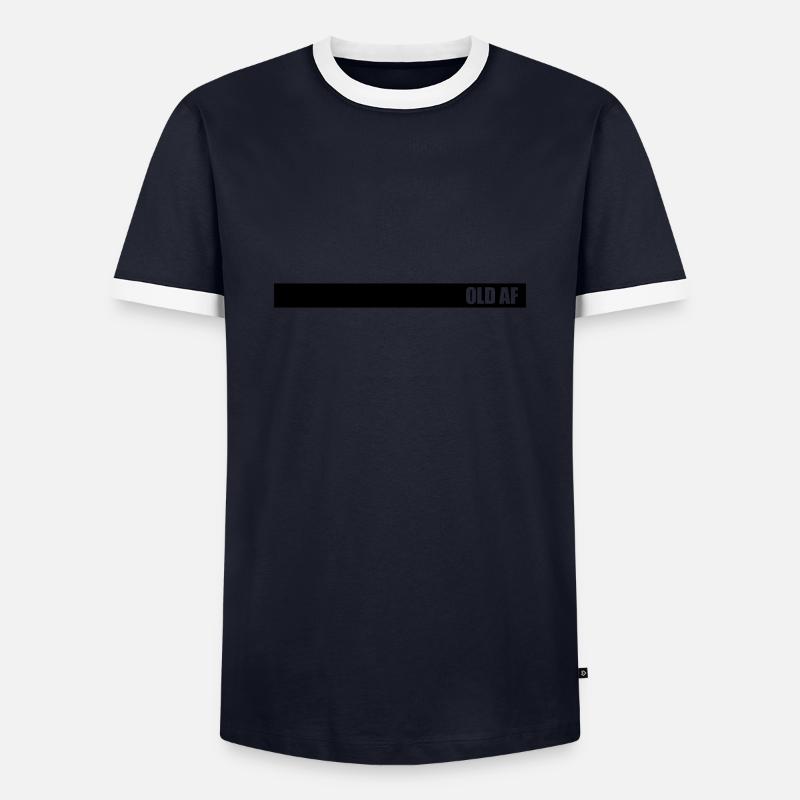 old AF Text Logo - Männer Kontrast-T-Shirt - Navy/Weiß 