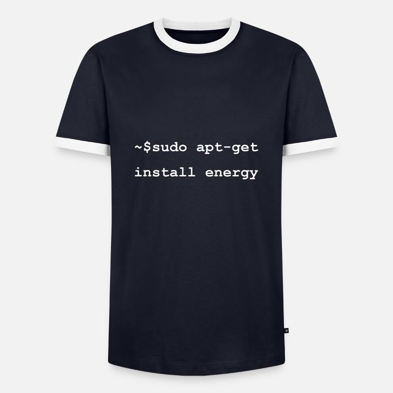 sudo apt-get install energy - Men's Ringer Shirt - navy/white 