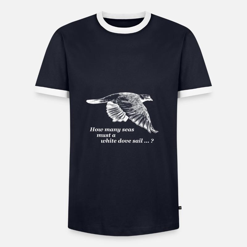 Taube - Bob Dylan - Männer Kontrast-T-Shirt - Navy/Weiß 