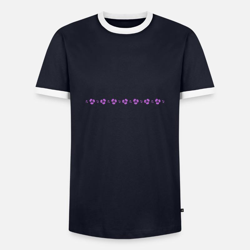 Small pansy line - Men's Ringer Shirt - navy/white