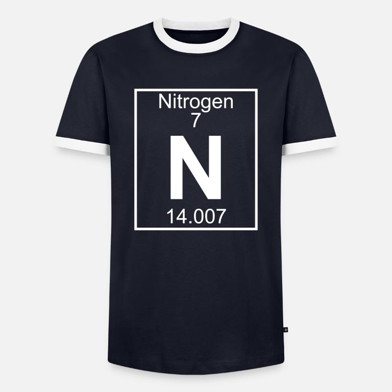 Nitrogen (N) (element 7) - Men's Ringer Shirt - navy/white
