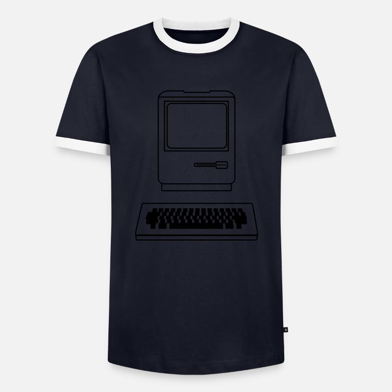 Computer - Männer Kontrast-T-Shirt - Navy/Weiß