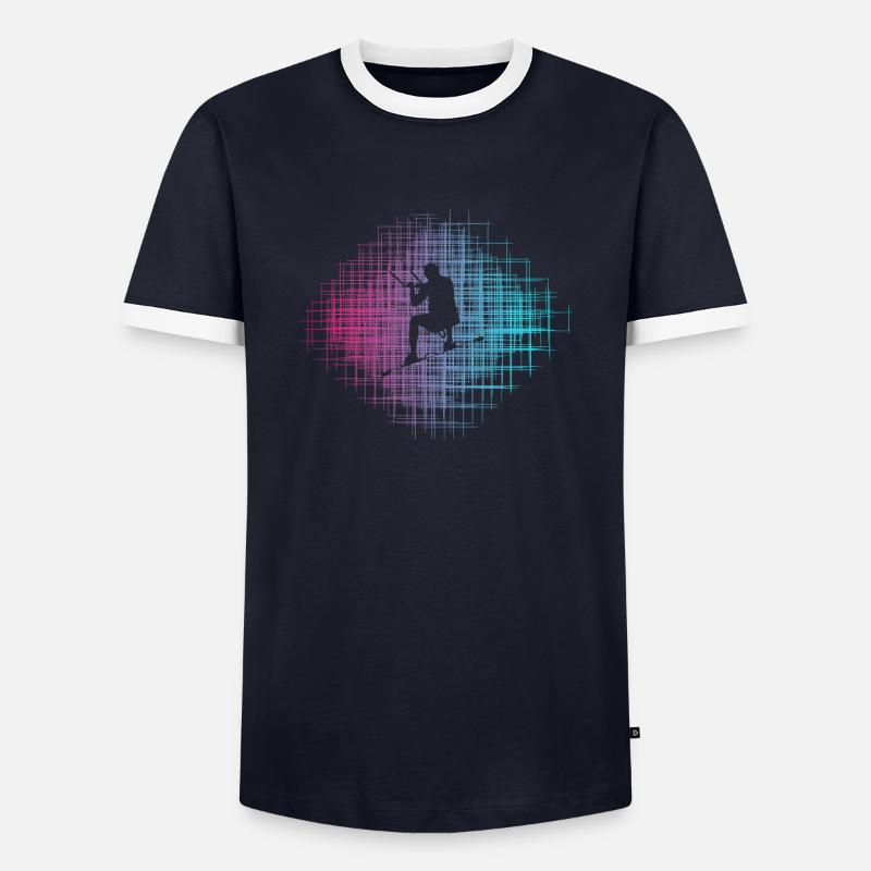 Kite - Männer Kontrast-T-Shirt - Navy/Weiß