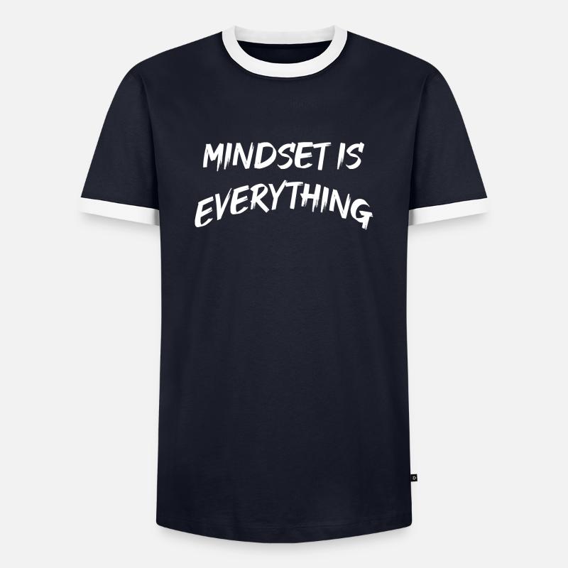 Mindset is everything - Männer Kontrast-T-Shirt - Navy/Weiß 