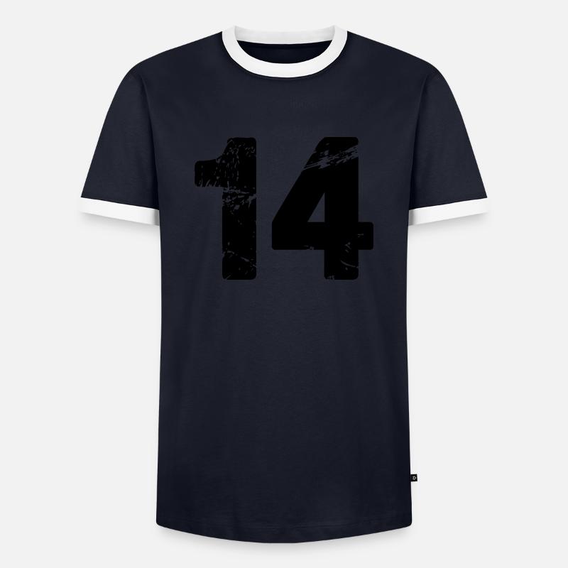 14 - Men's Ringer Shirt - navy/white