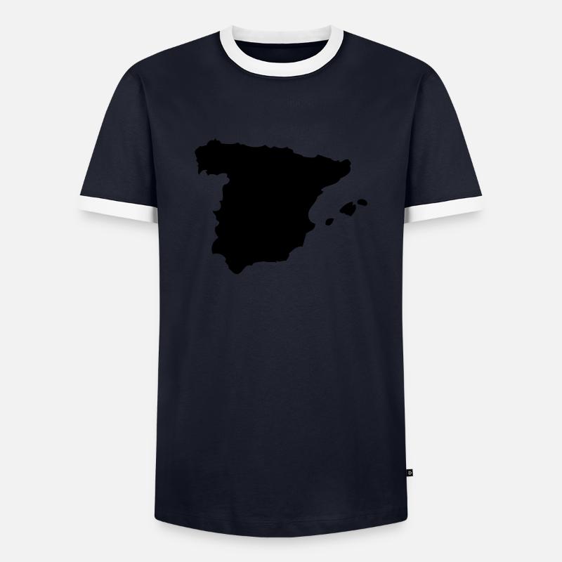 spain - Männer Kontrast-T-Shirt - Navy/Weiß 
