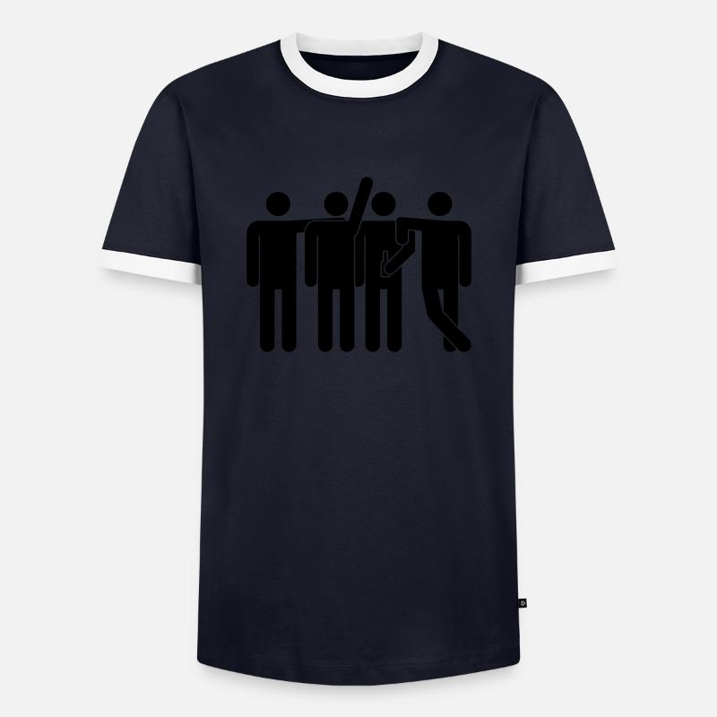 gruppenbild - Männer Kontrast-T-Shirt - Navy/Weiß