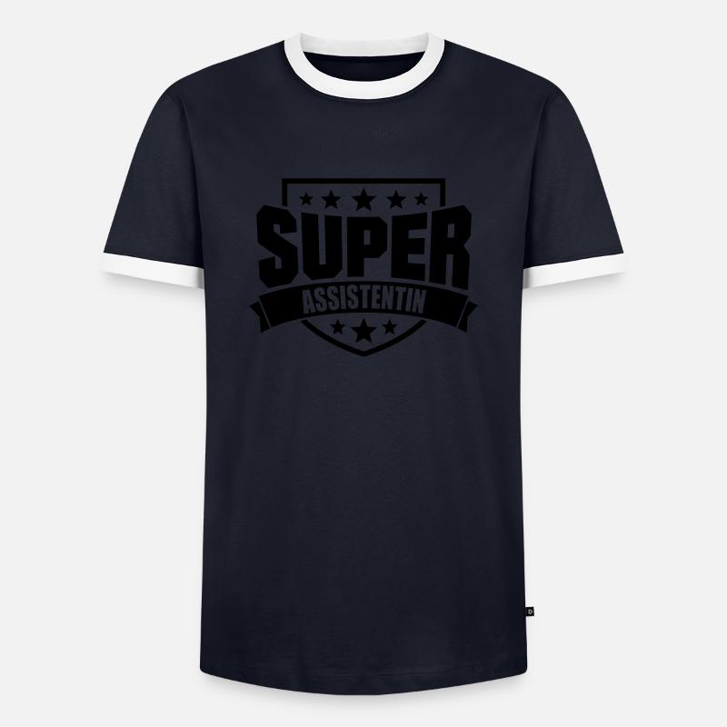 Super Assistentin - Männer Kontrast-T-Shirt - Navy/Weiß 