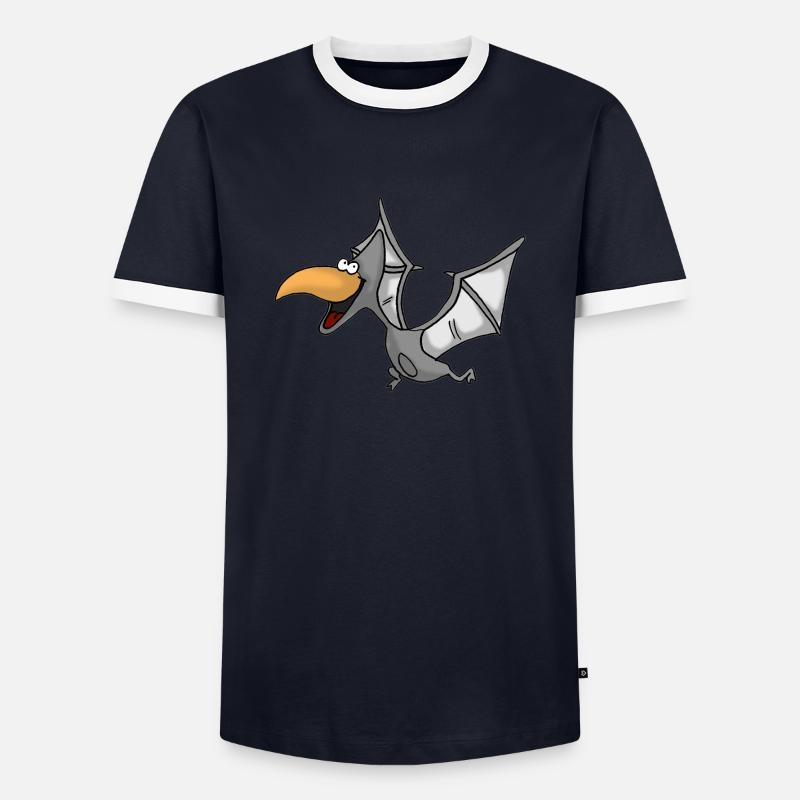 Pterosaur - Men's Ringer Shirt - navy/white 