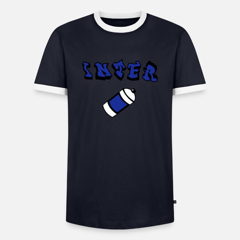 Inter Graffiti - Männer Kontrast-T-Shirt - Navy/Weiß 