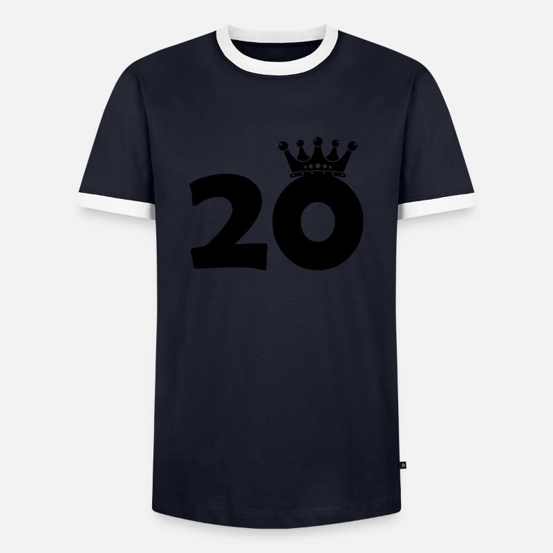 20 crown - Men's Ringer Shirt - navy/white 