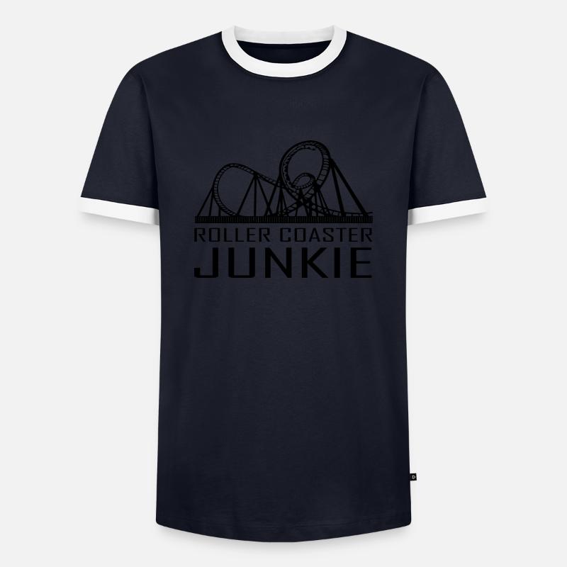 Rollercoaster Roller Coaster - Men's Ringer Shirt - navy/white