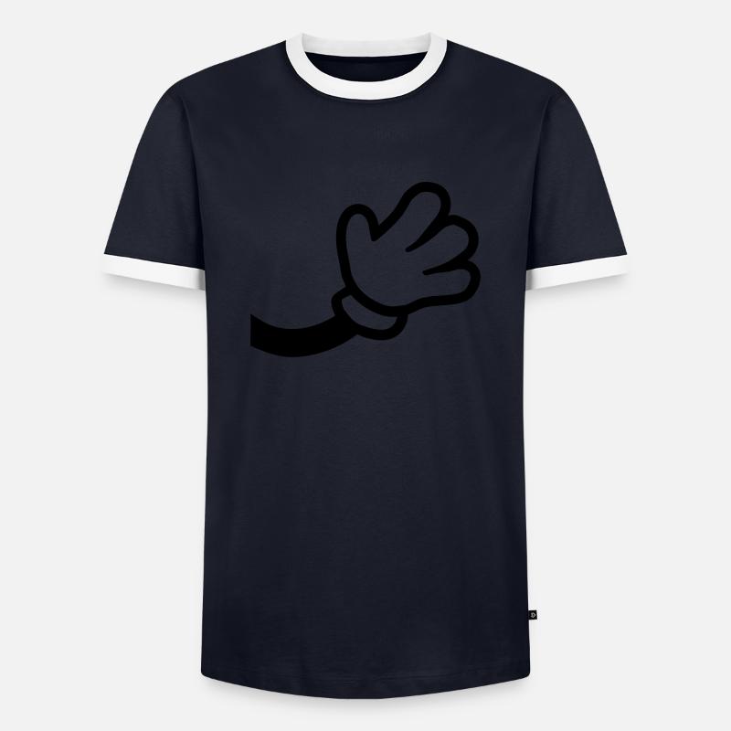 Comic Hand Winkend - Männer Kontrast-T-Shirt - Navy/Weiß 