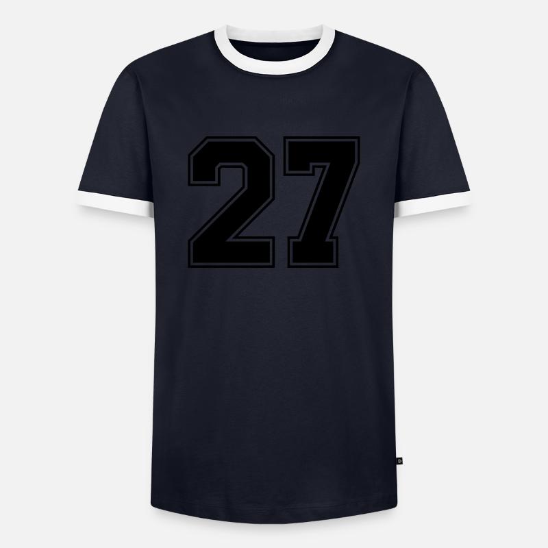 27 - Men's Ringer Shirt - navy/white