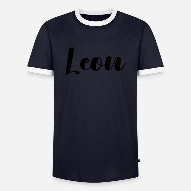 Leon - Men's Ringer Shirt - navy/white