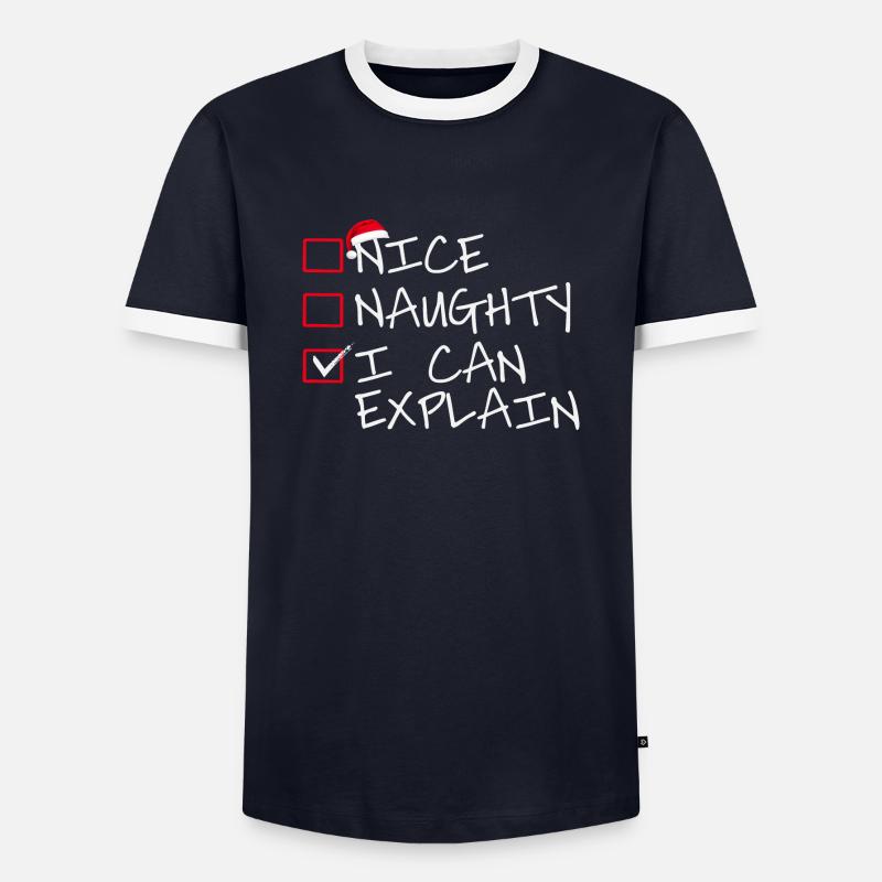Nice naughty i can explain - Men's Ringer Shirt - navy/white