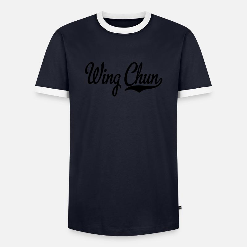 Wing Chun - Männer Kontrast-T-Shirt - Navy/Weiß