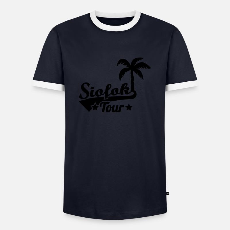 Siofok - Männer Kontrast-T-Shirt - Navy/Weiß
