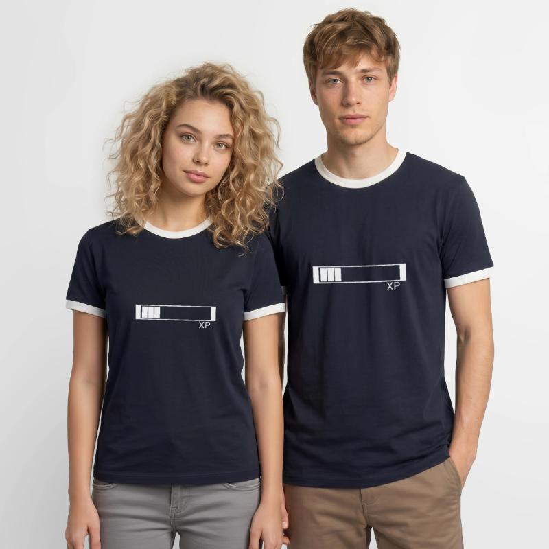 Conception de points d'expérience XP pour nerd et geek T-shirt contrasté Homme