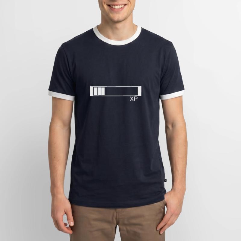 Conception de points d'expérience XP pour nerd et geek T-shirt contrasté Homme