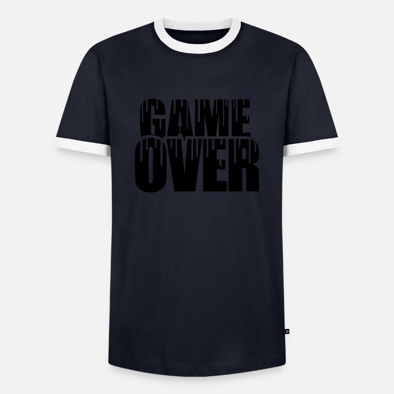 Funny game over - Men's Ringer Shirt - navy/white 