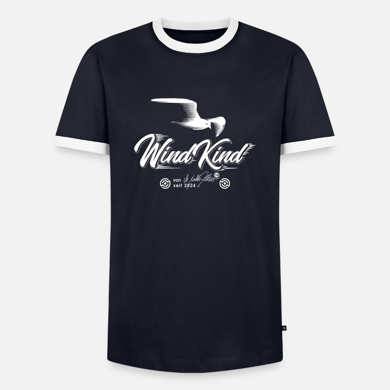 WindKind - Men's Ringer Shirt - navy/white