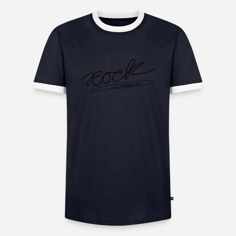 rock - Men's Ringer Shirt - navy/white 