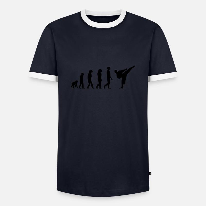Karate evolution - Men's Ringer Shirt - navy/white 