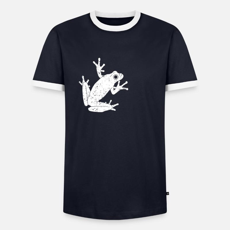 Frosch - Männer Kontrast-T-Shirt - Navy/Weiß 